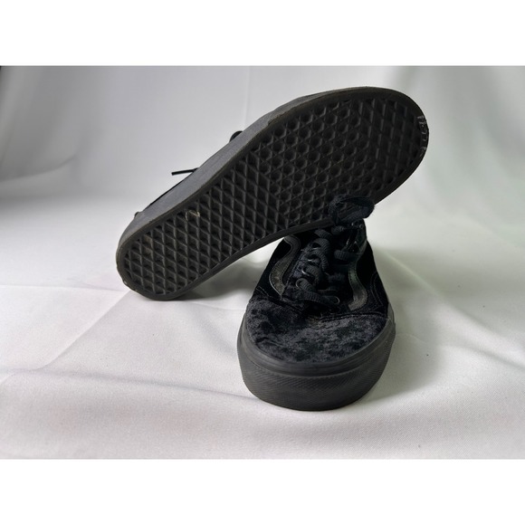 Vans Old Skool Black Velvet Low Top Sneakers Men's Size 9‎ Women's 10.5 - Picture 4 of 11